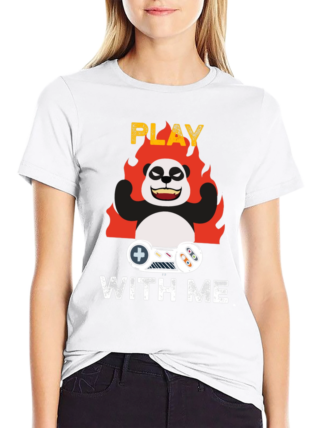 Play With Me Panda Gamer T-Shirt