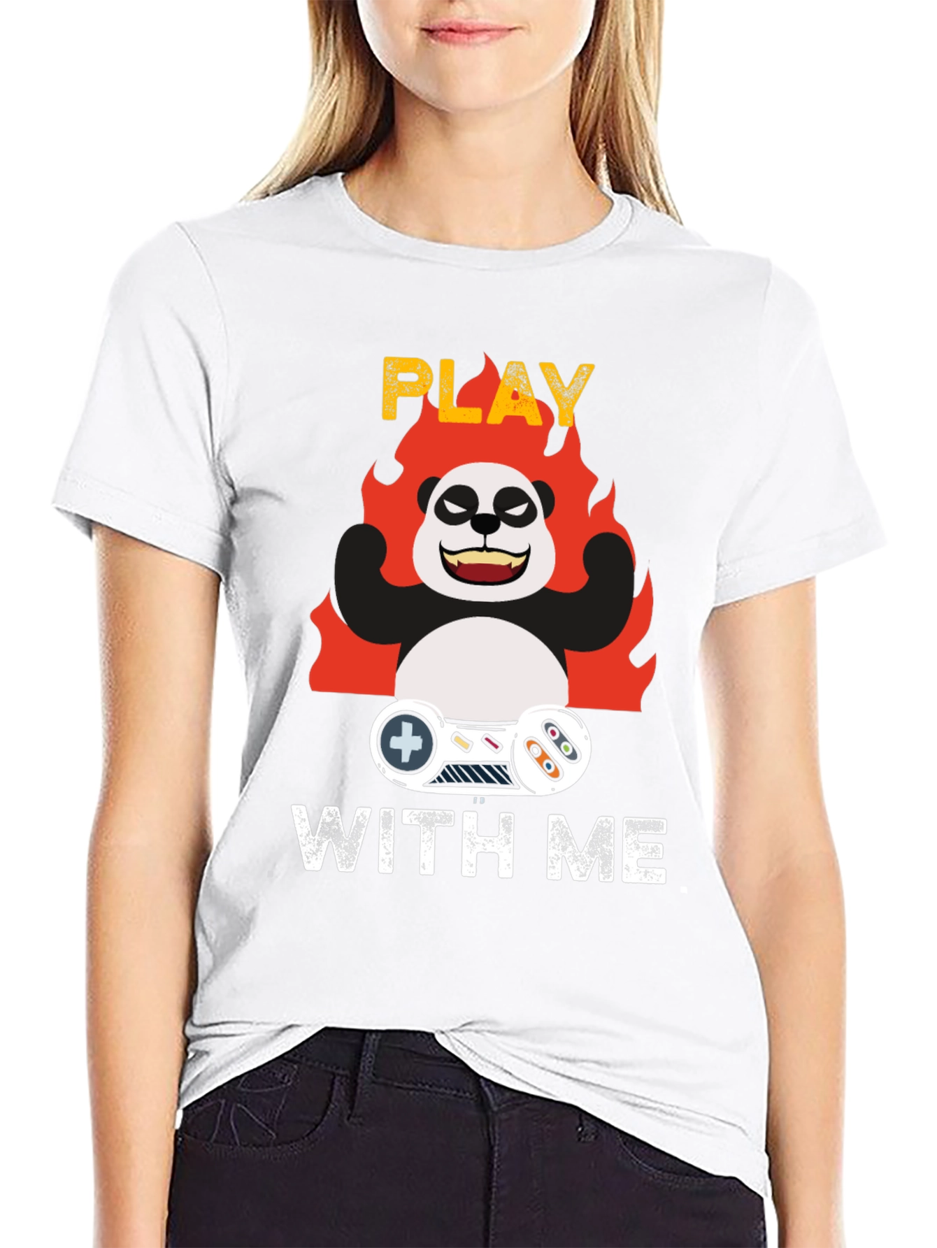 Play With Me Panda Gamer T-Shirt