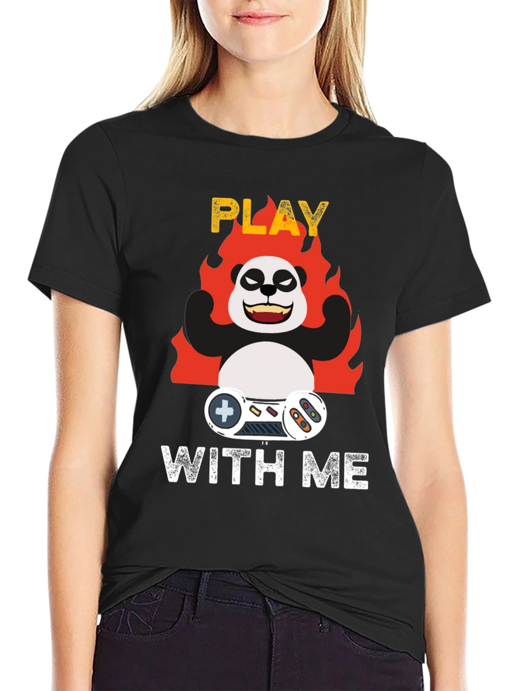 Play With Me Panda Gamer T-Shirt