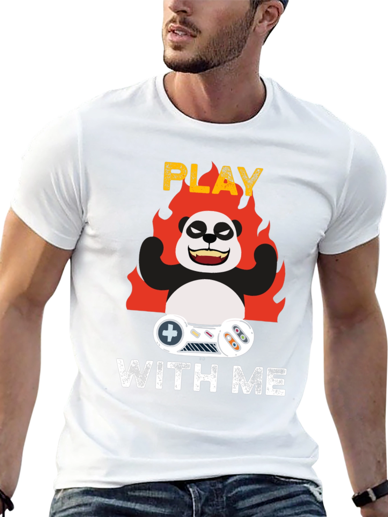Play With Me Panda Gamer T-Shirt
