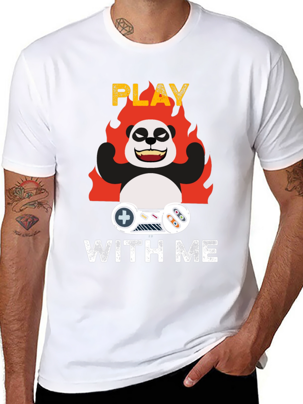 Play With Me Panda Gamer T-Shirt