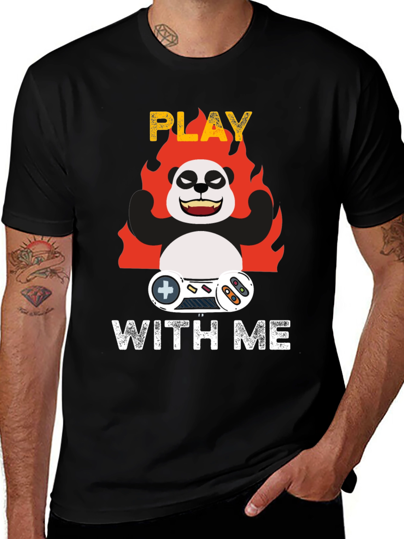 Play With Me Panda Gamer T-Shirt