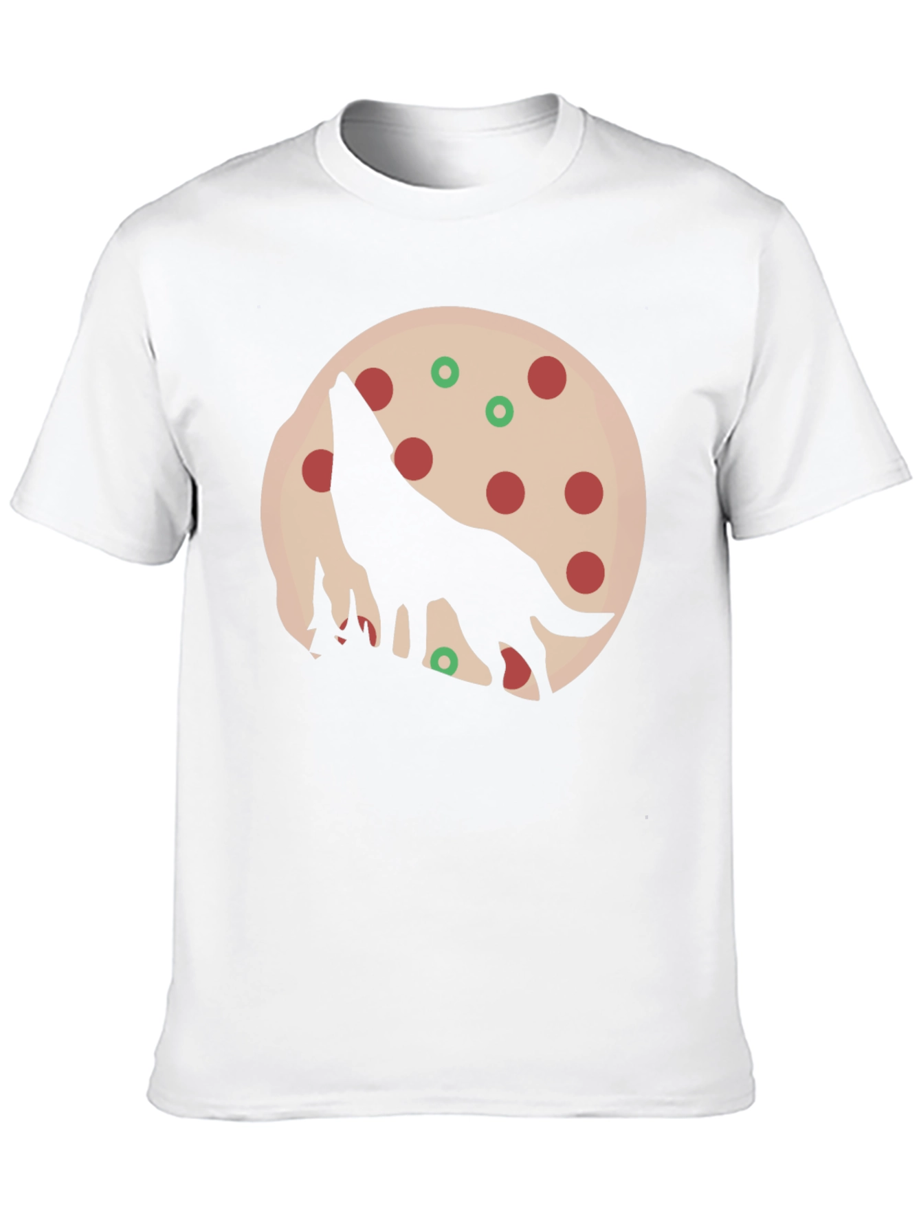 Wolf Pizza Moon Graphic Tee - Black Cotton T-Shirt