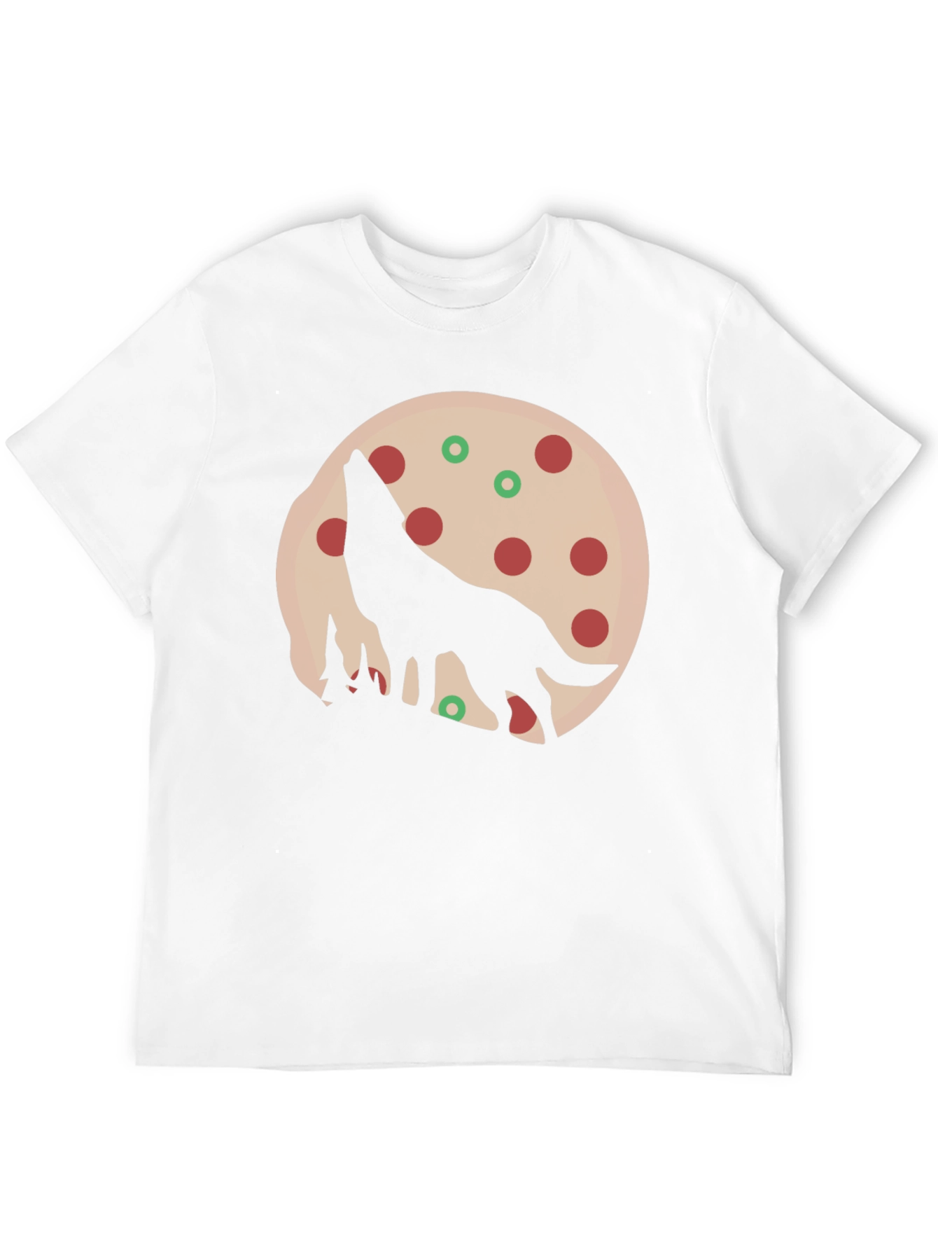 Wolf Pizza Moon Graphic Tee - Black Cotton T-Shirt