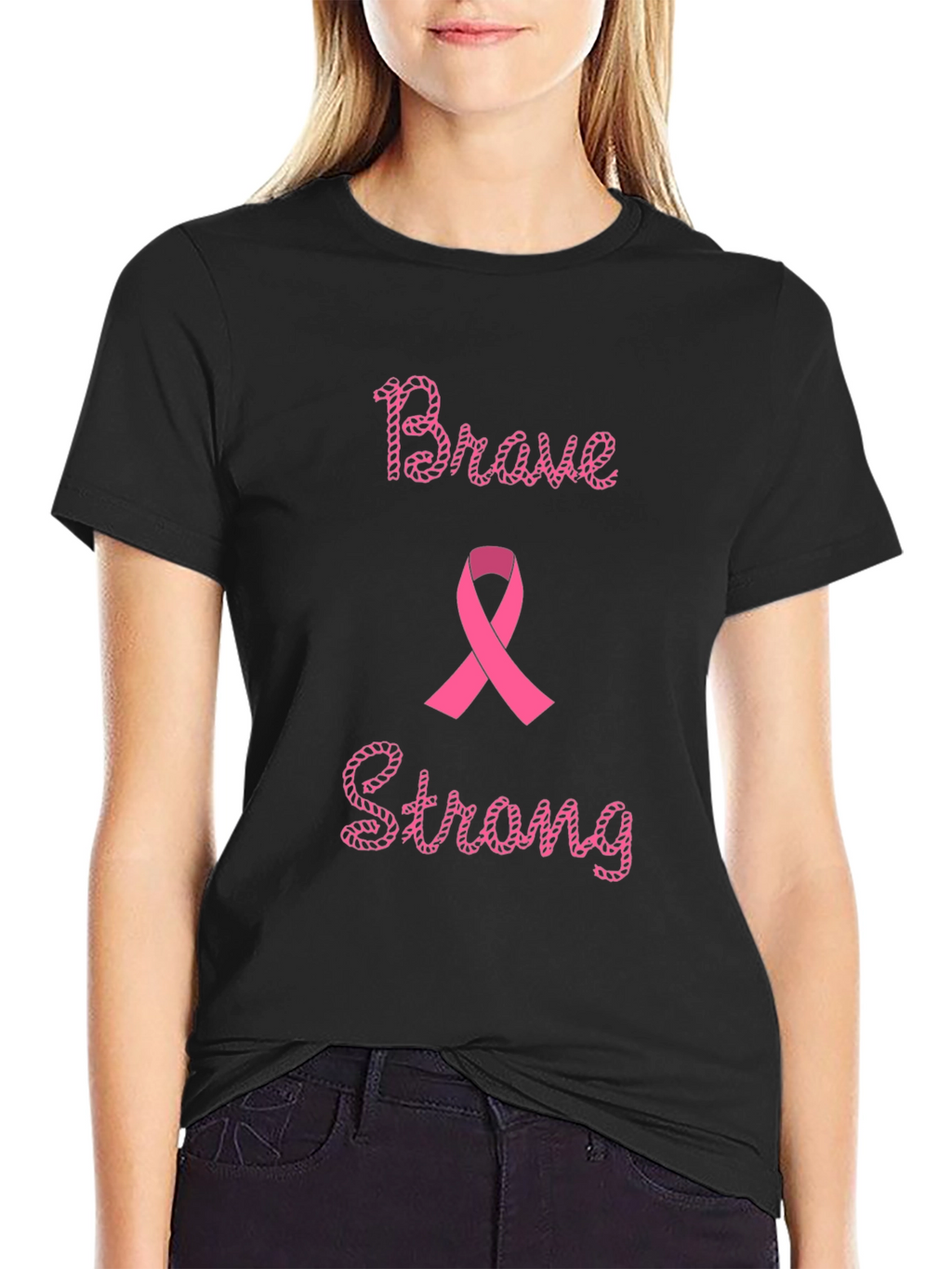 Brave & Strong Breast Cancer Awareness T-Shirt