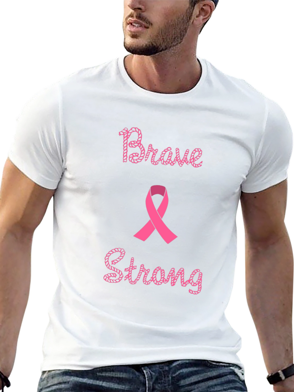 Brave & Strong Breast Cancer Awareness T-Shirt