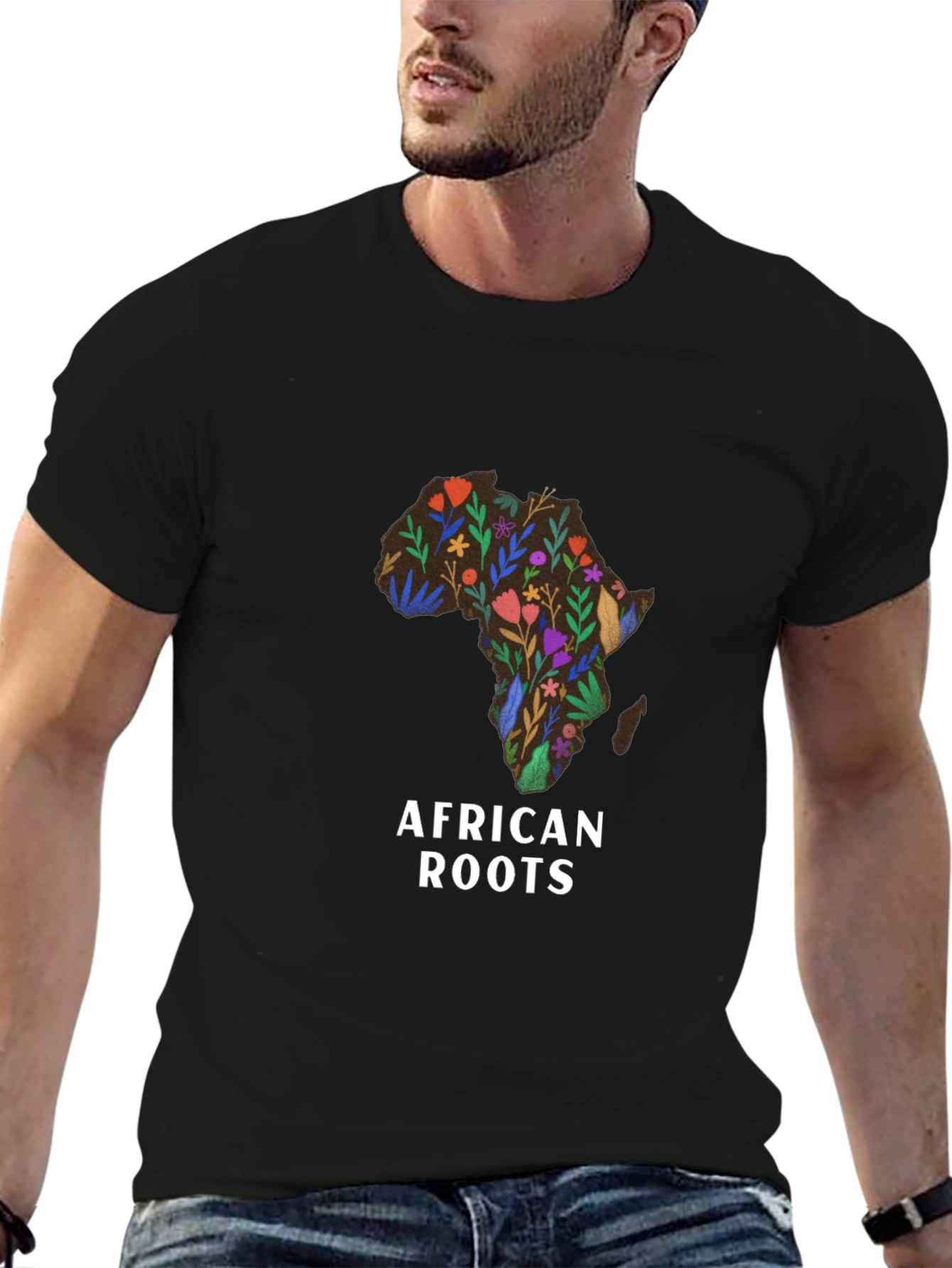 African Roots Floral Graphic T-Shirt