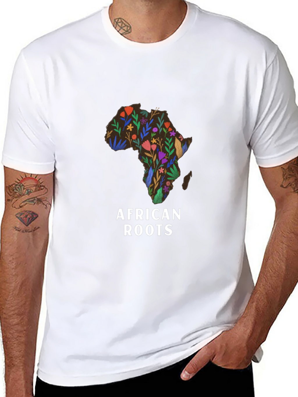 African Roots Floral Graphic T-Shirt