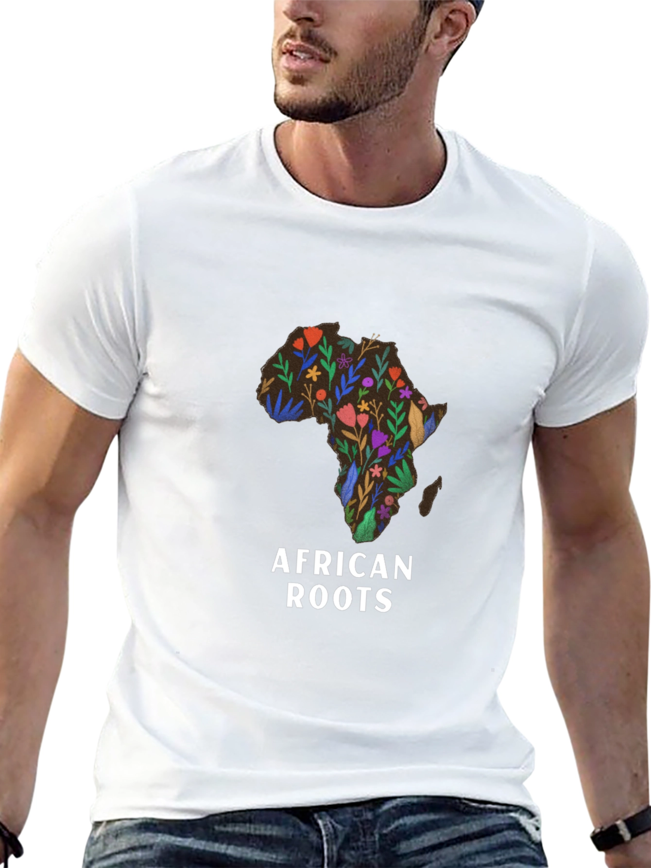 African Roots Floral Graphic T-Shirt