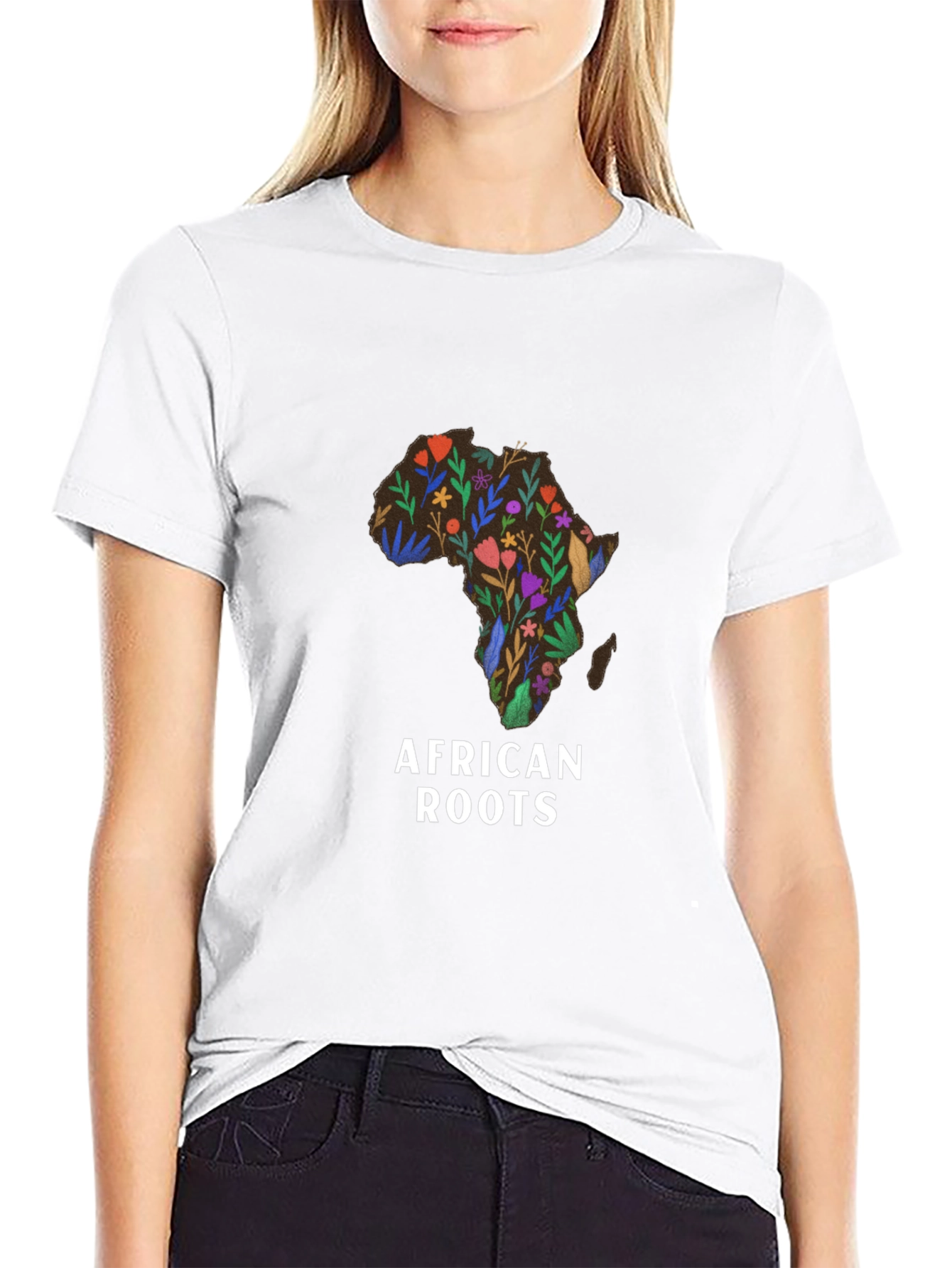 African Roots Floral Graphic T-Shirt