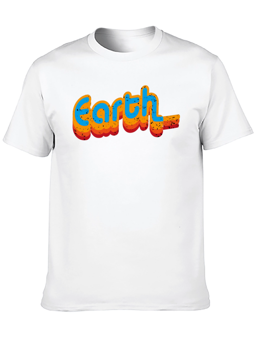 Retro Earth Graphic Tee - Black Cotton T-Shirt