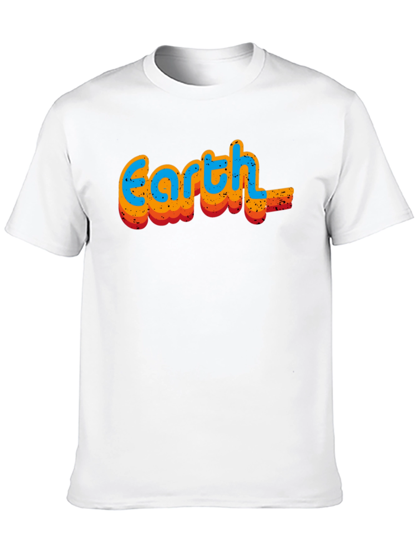 Retro Earth Graphic Tee - Black Cotton T-Shirt