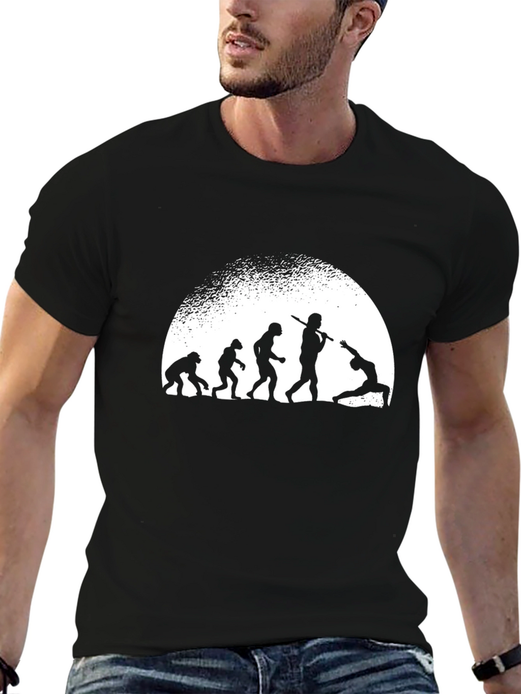 Evolution to Yoga Mens Black T-Shirt