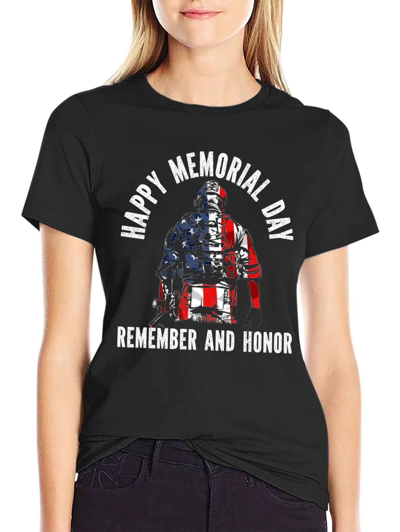 Memorial Day Firefighter T-Shirt - Remember and Honor