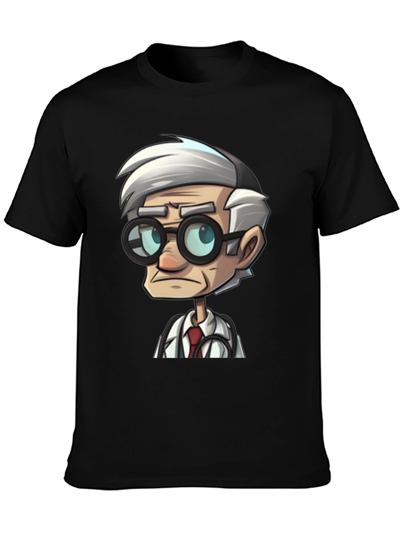 Doctor Cartoon Black T-Shirt