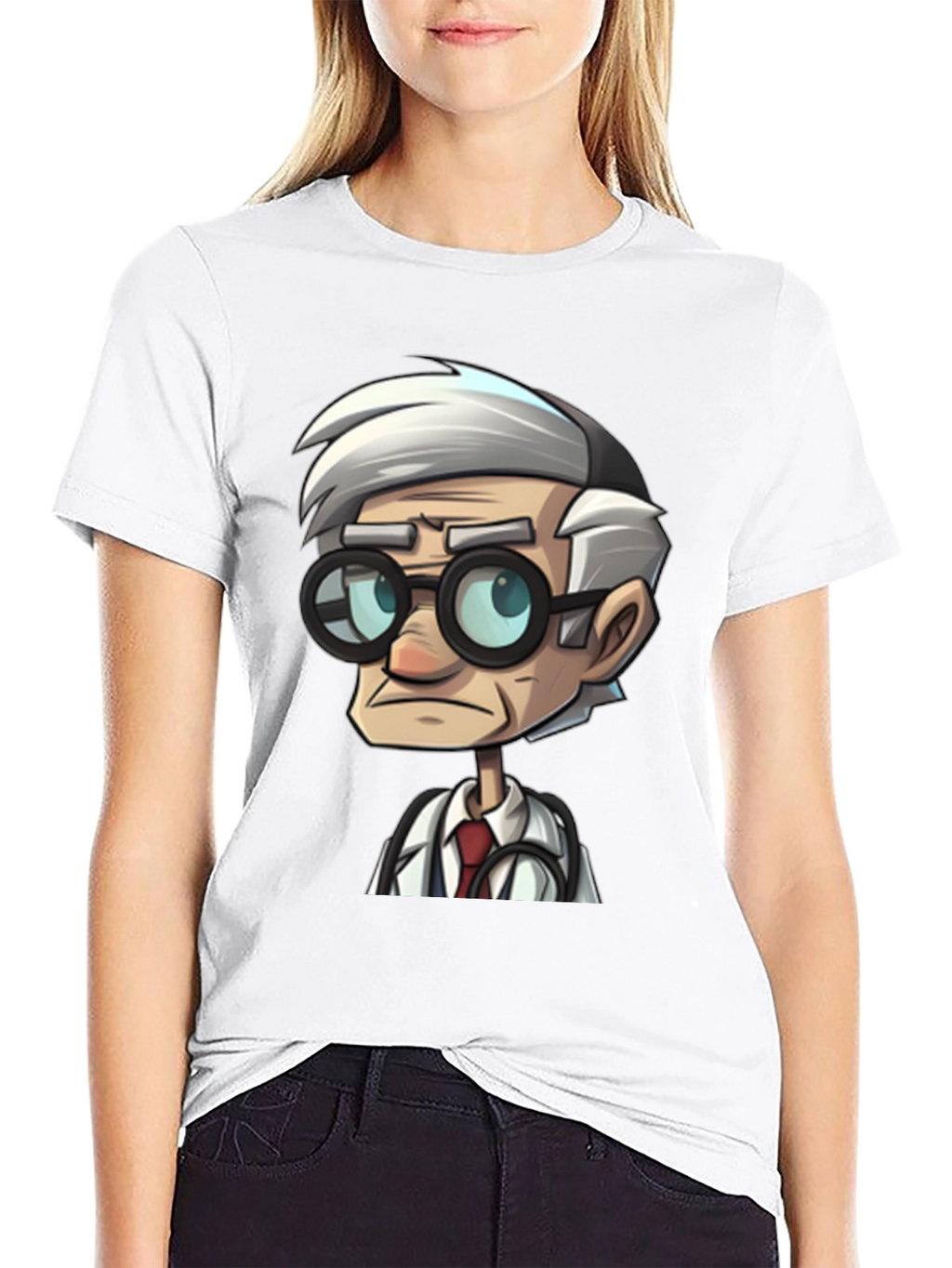 Doctor Cartoon Black T-Shirt