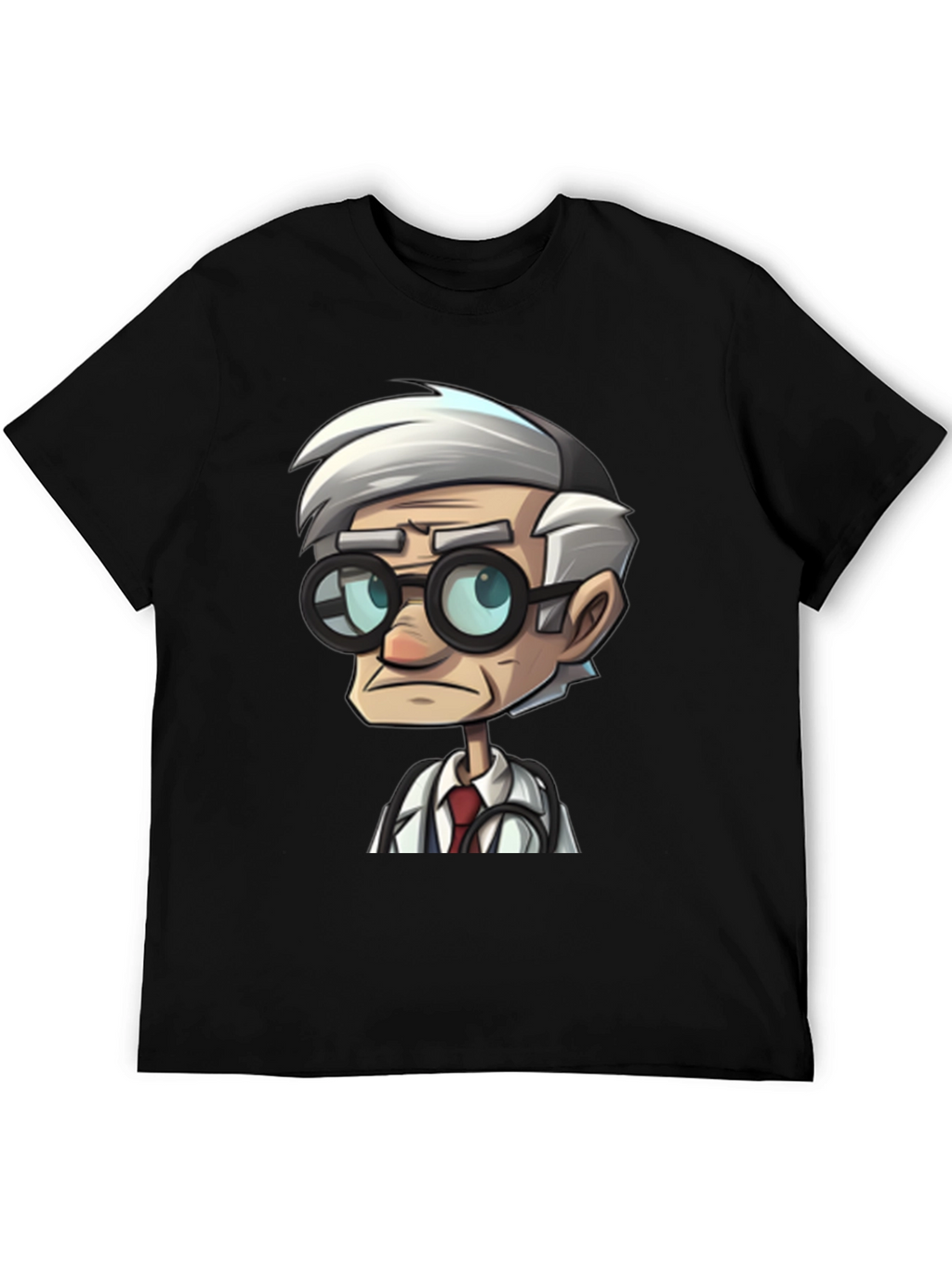 Doctor Cartoon Black T-Shirt