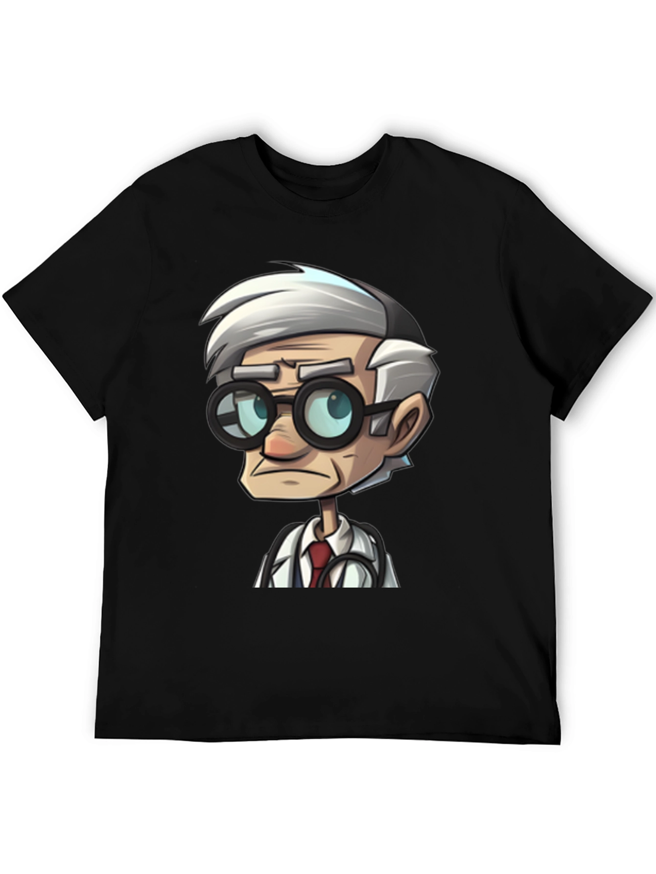 Doctor Cartoon Black T-Shirt