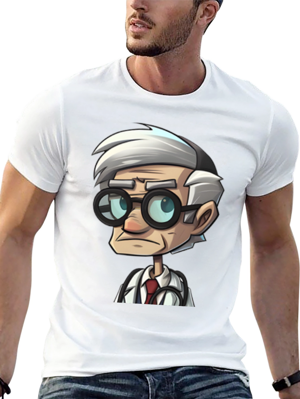 Doctor Cartoon Black T-Shirt