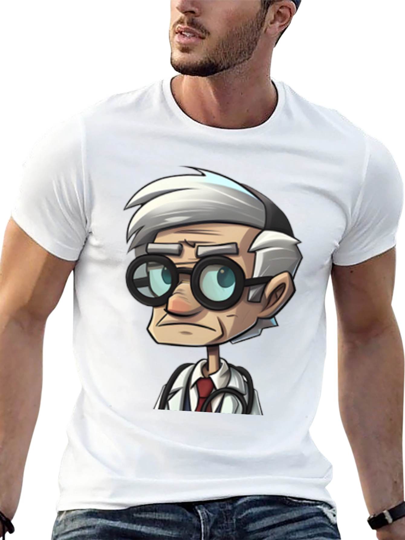 Doctor Cartoon Black T-Shirt