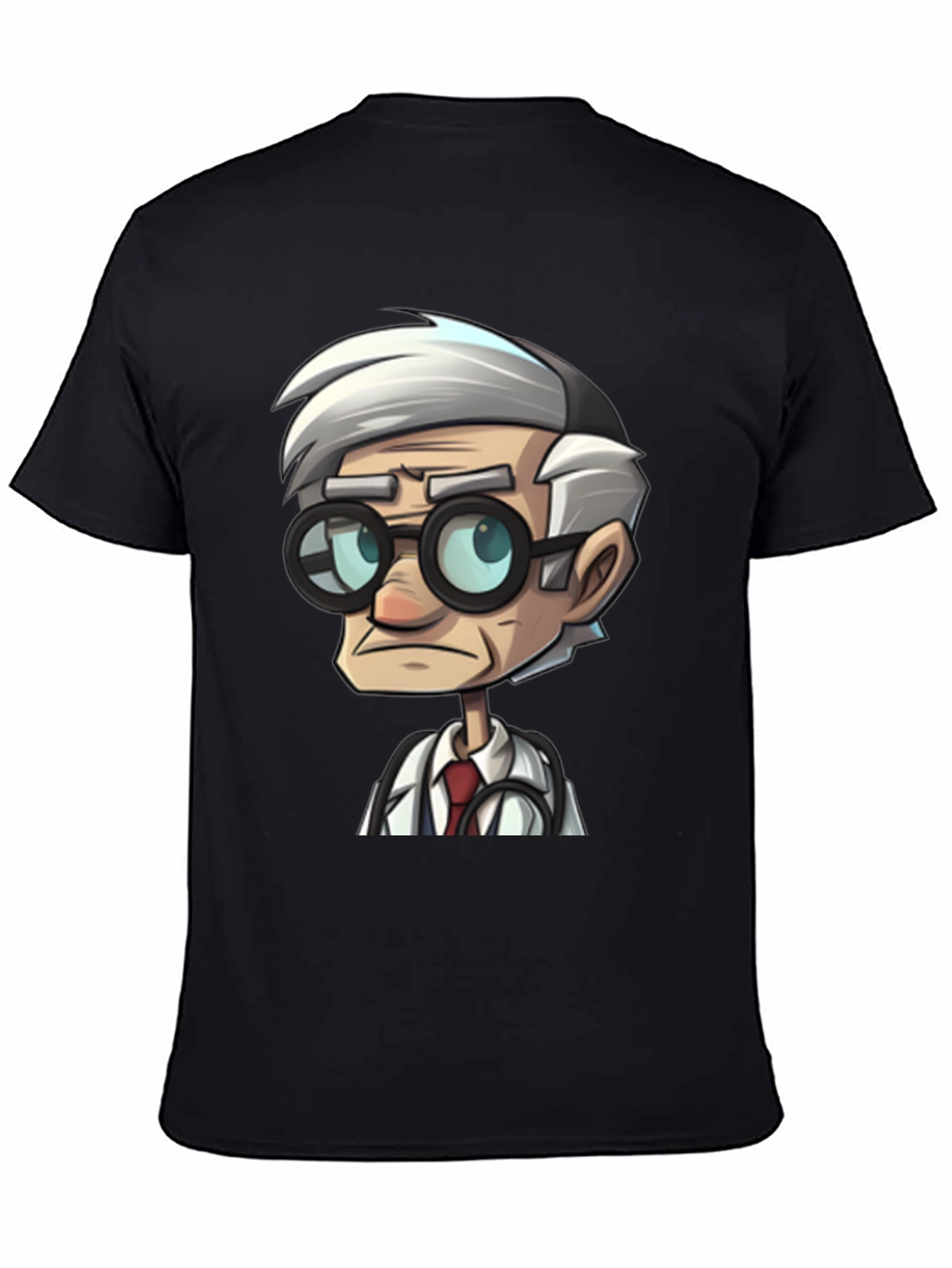 Doctor Cartoon Black T-Shirt