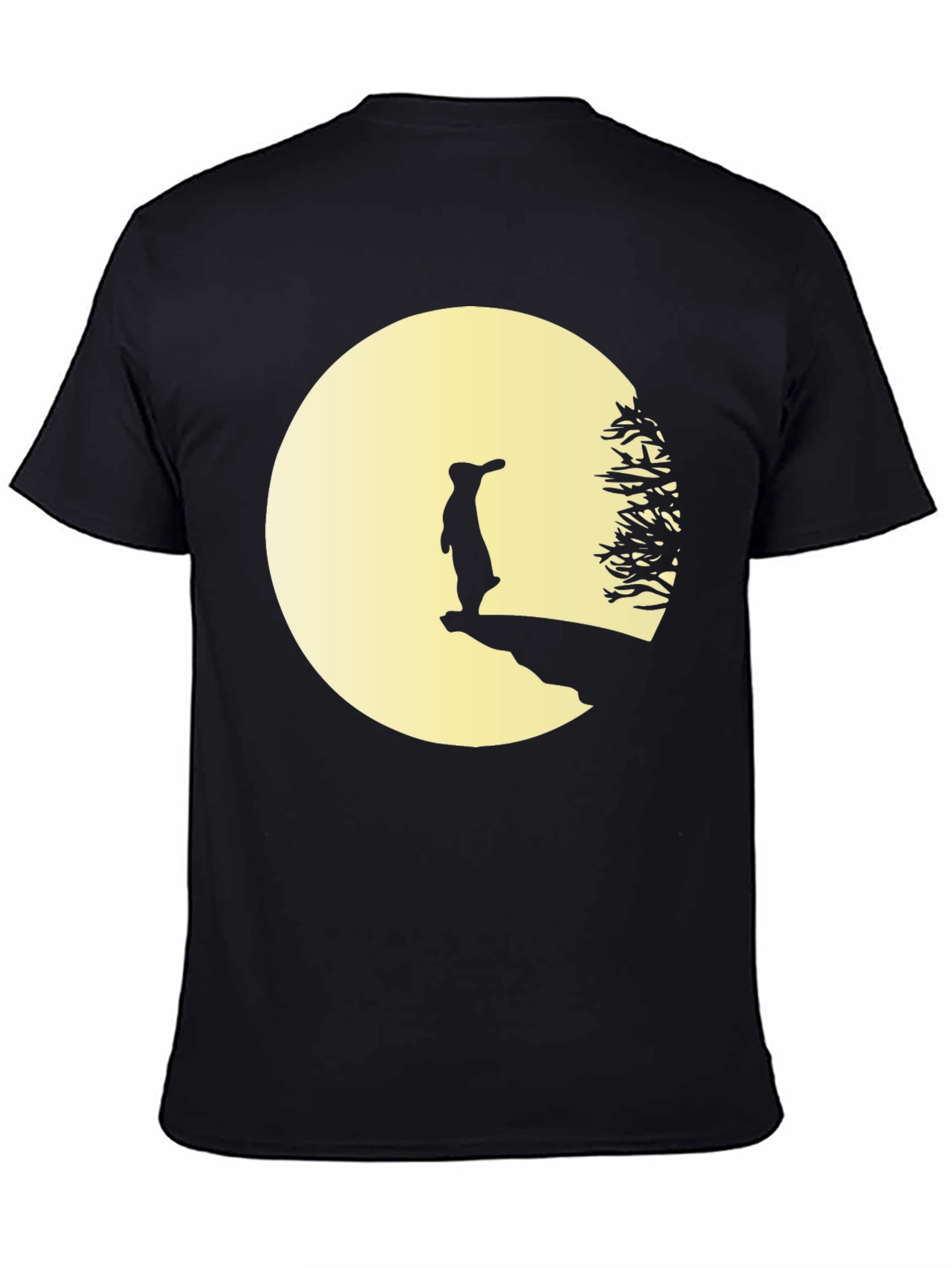 Silhouette Rabbit on Moon T-Shirt