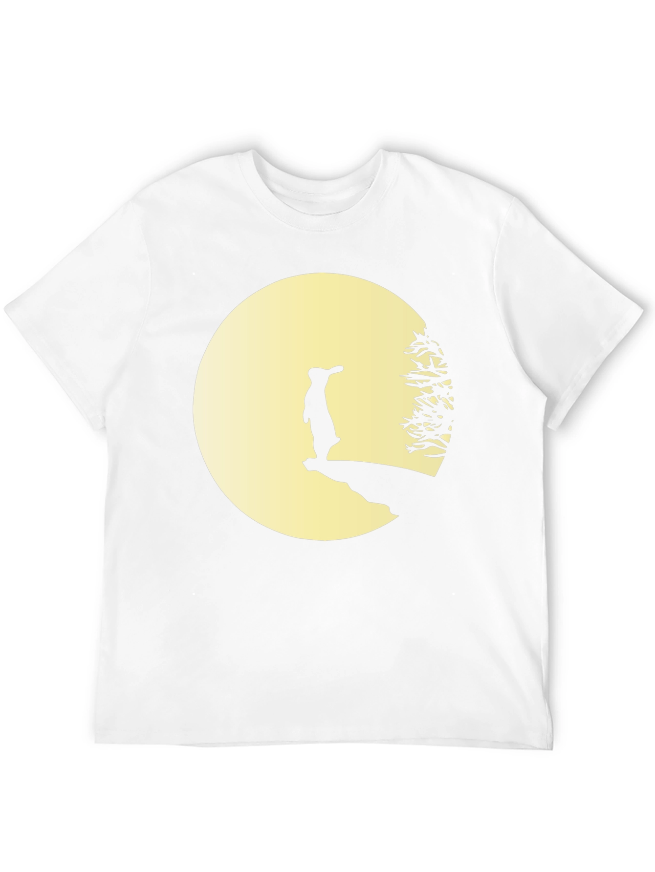 Silhouette Rabbit on Moon T-Shirt