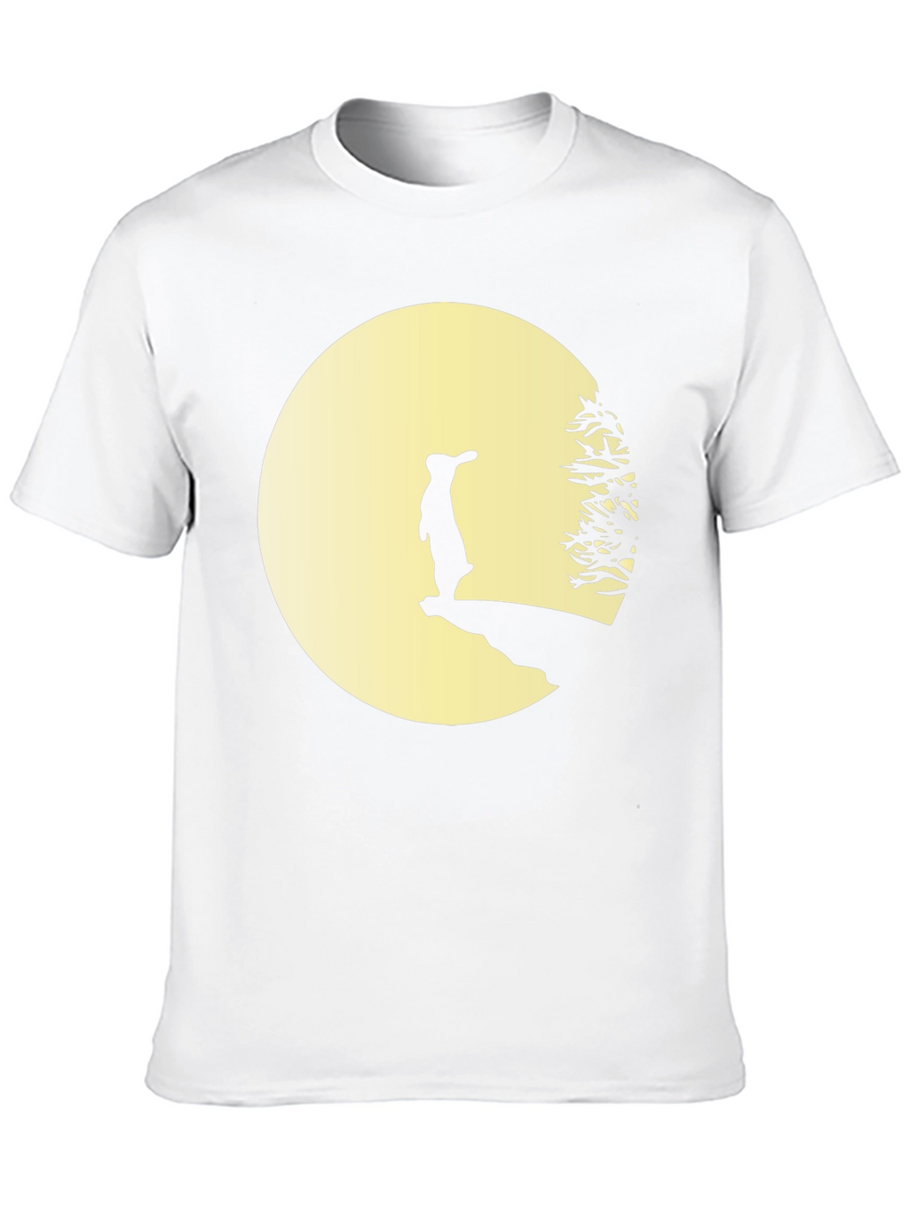 Silhouette Rabbit on Moon T-Shirt