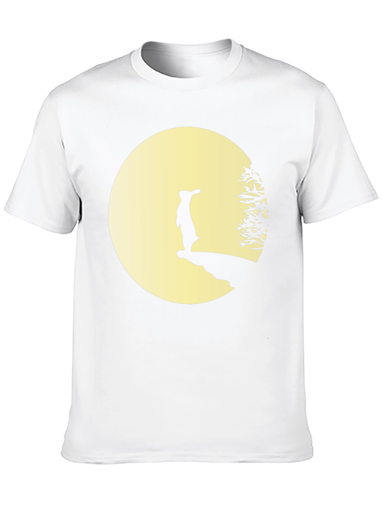 Silhouette Rabbit on Moon T-Shirt