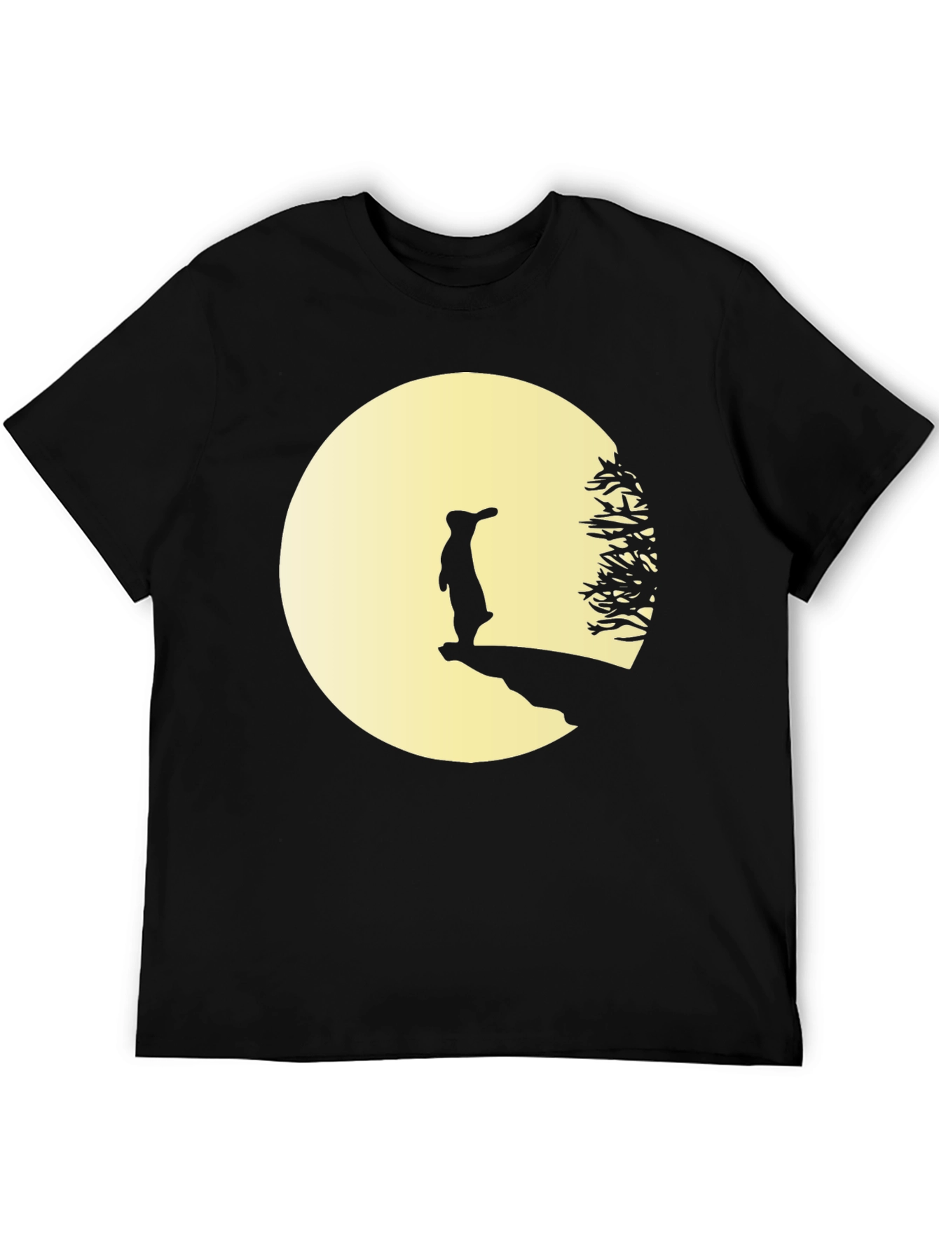 Silhouette Rabbit on Moon T-Shirt