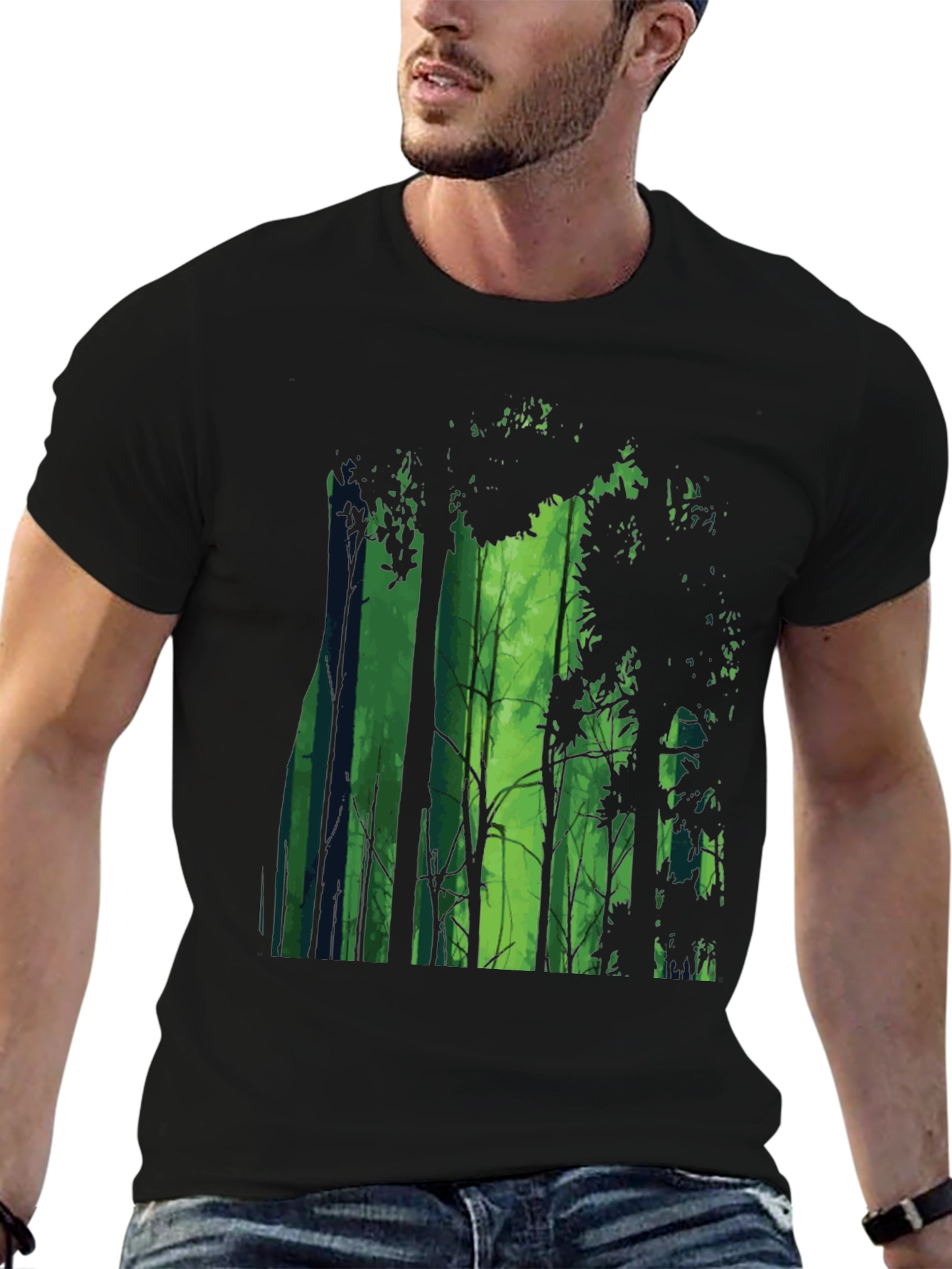Enchanted Forest Graphic Tee - Mens Black T-Shirt