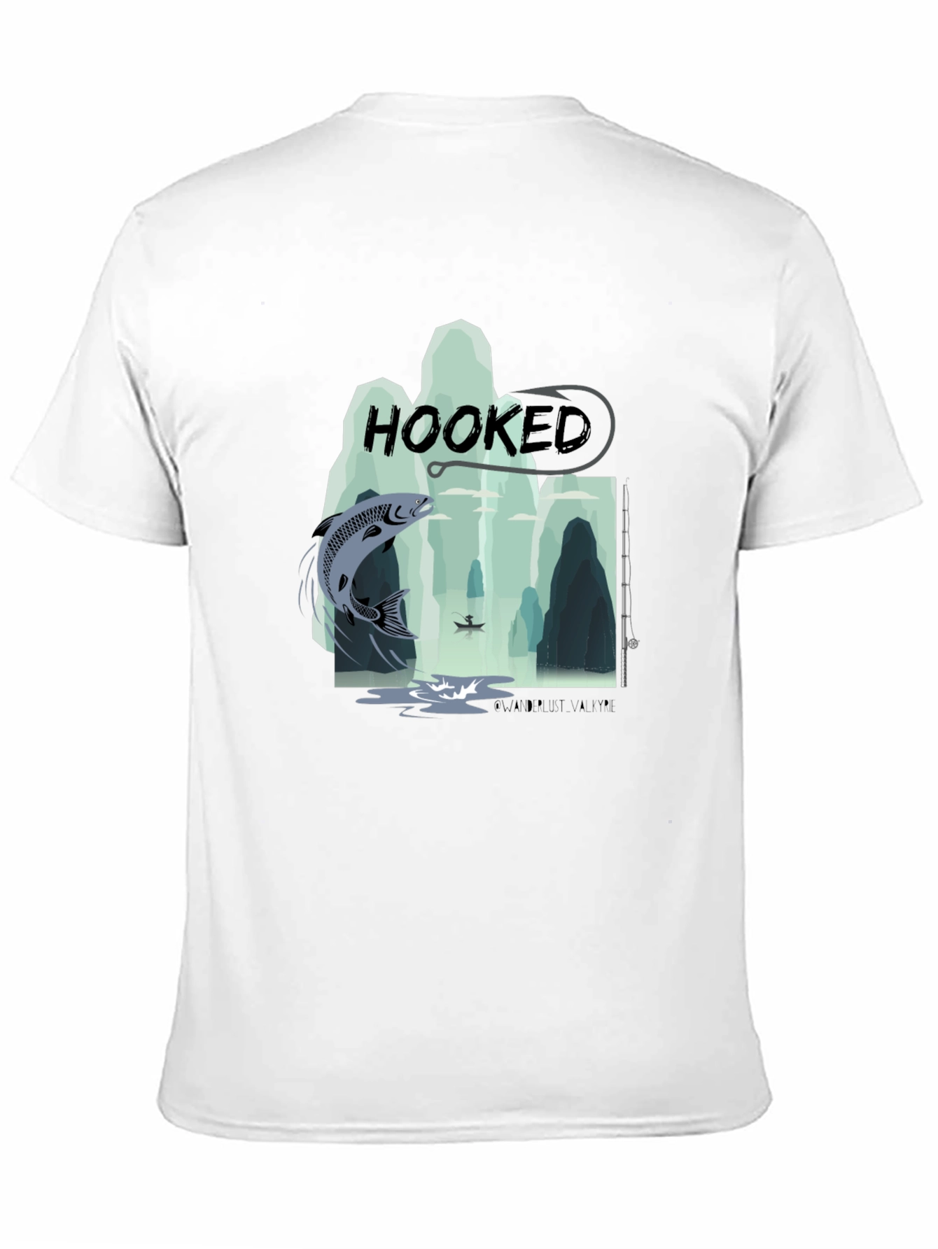 Hooked Fishing Graphic T-Shirt