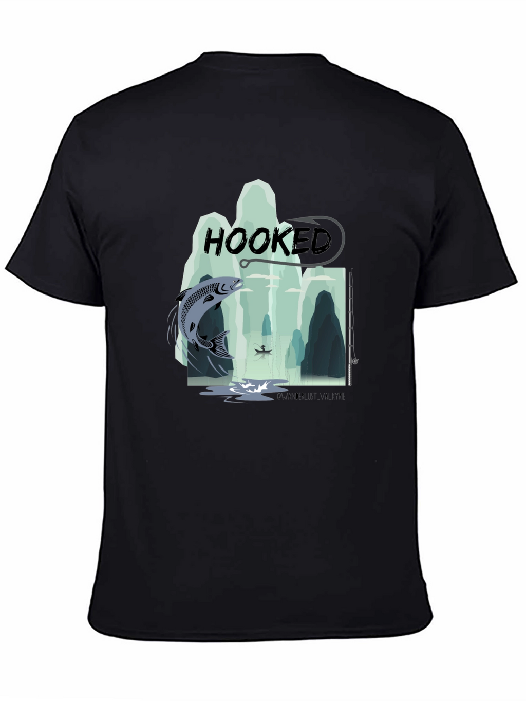 Hooked Fishing Graphic T-Shirt