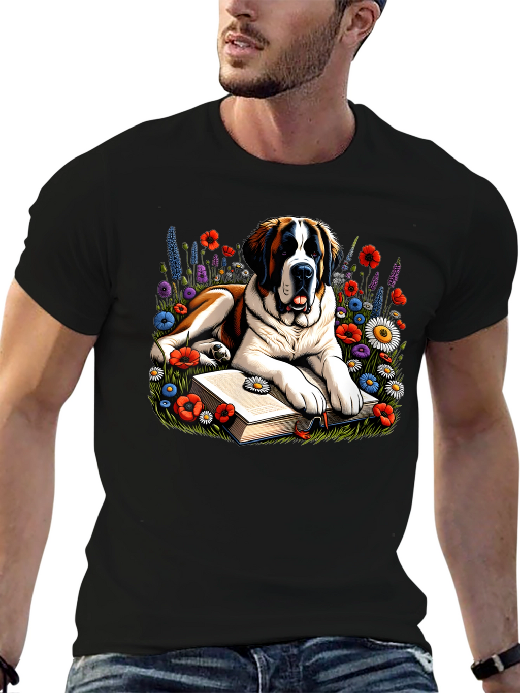 Dog with Book T-Shirt