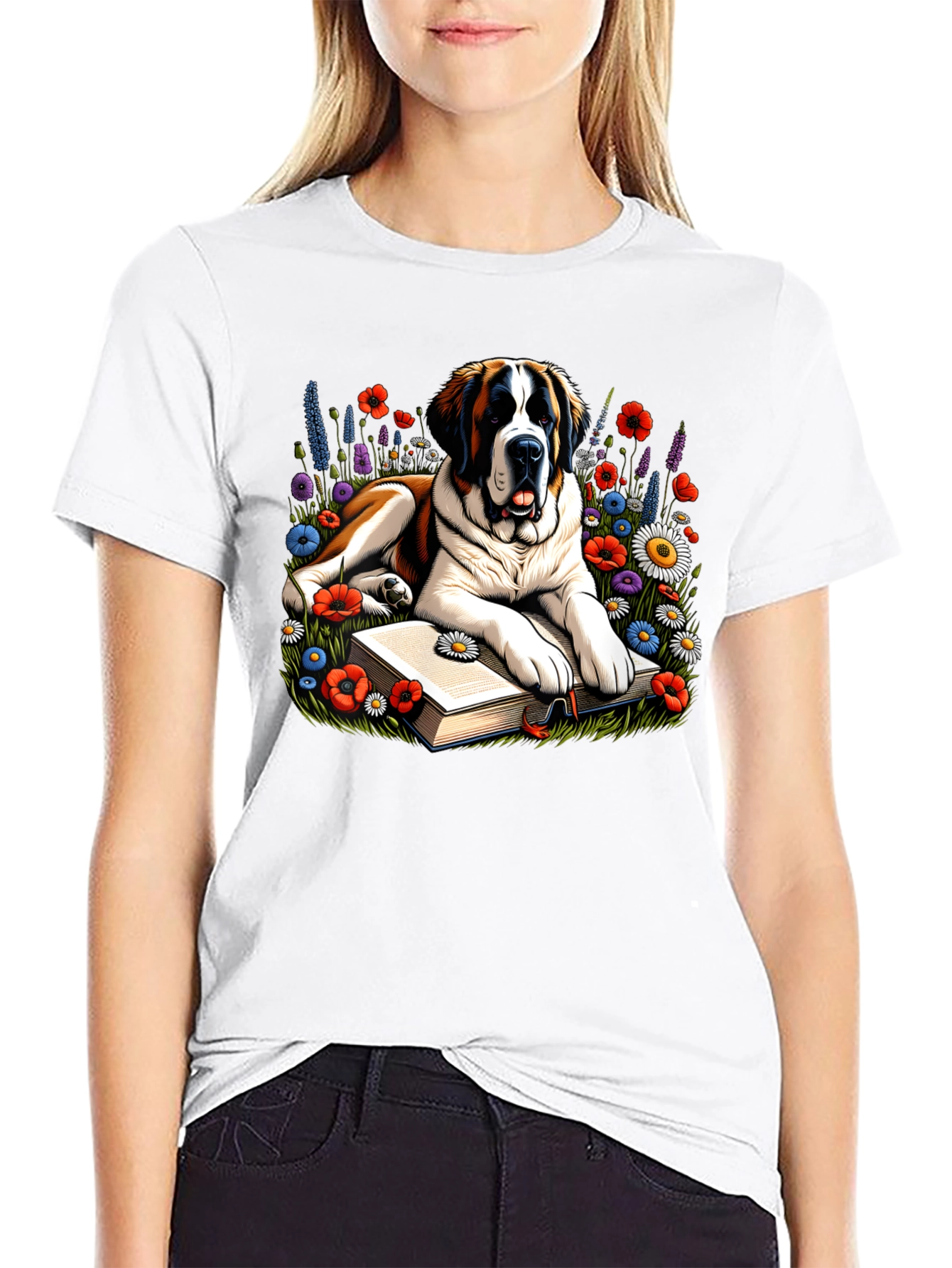 Dog with Book T-Shirt