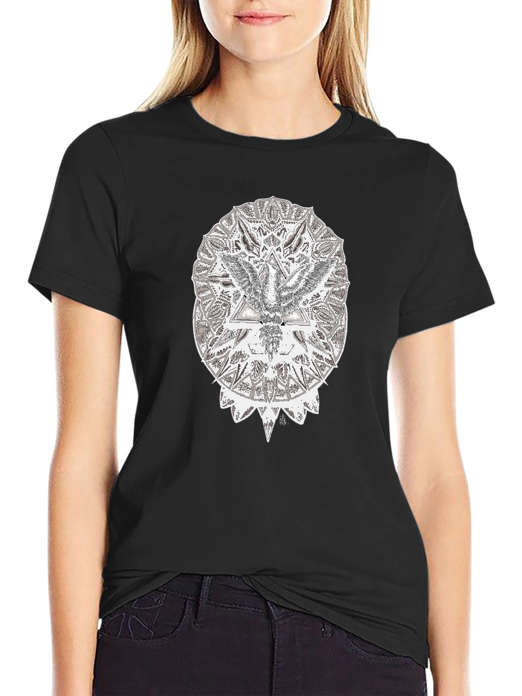 Abstract Eagle Graphic Black T-Shirt
