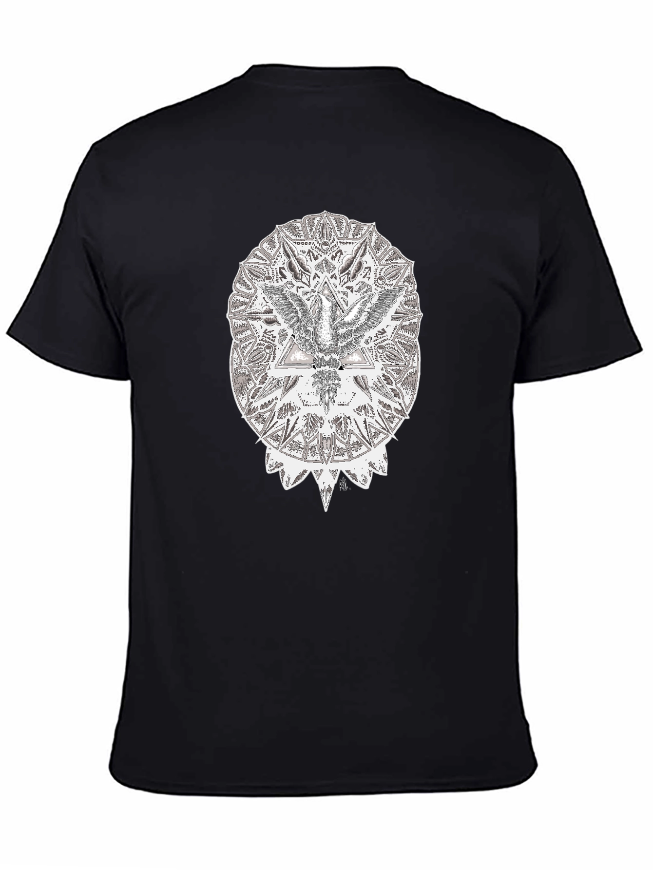 Abstract Eagle Graphic Black T-Shirt