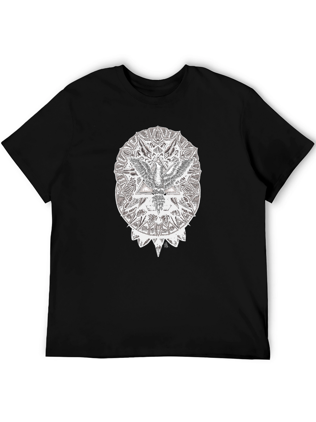 Abstract Eagle Graphic Black T-Shirt