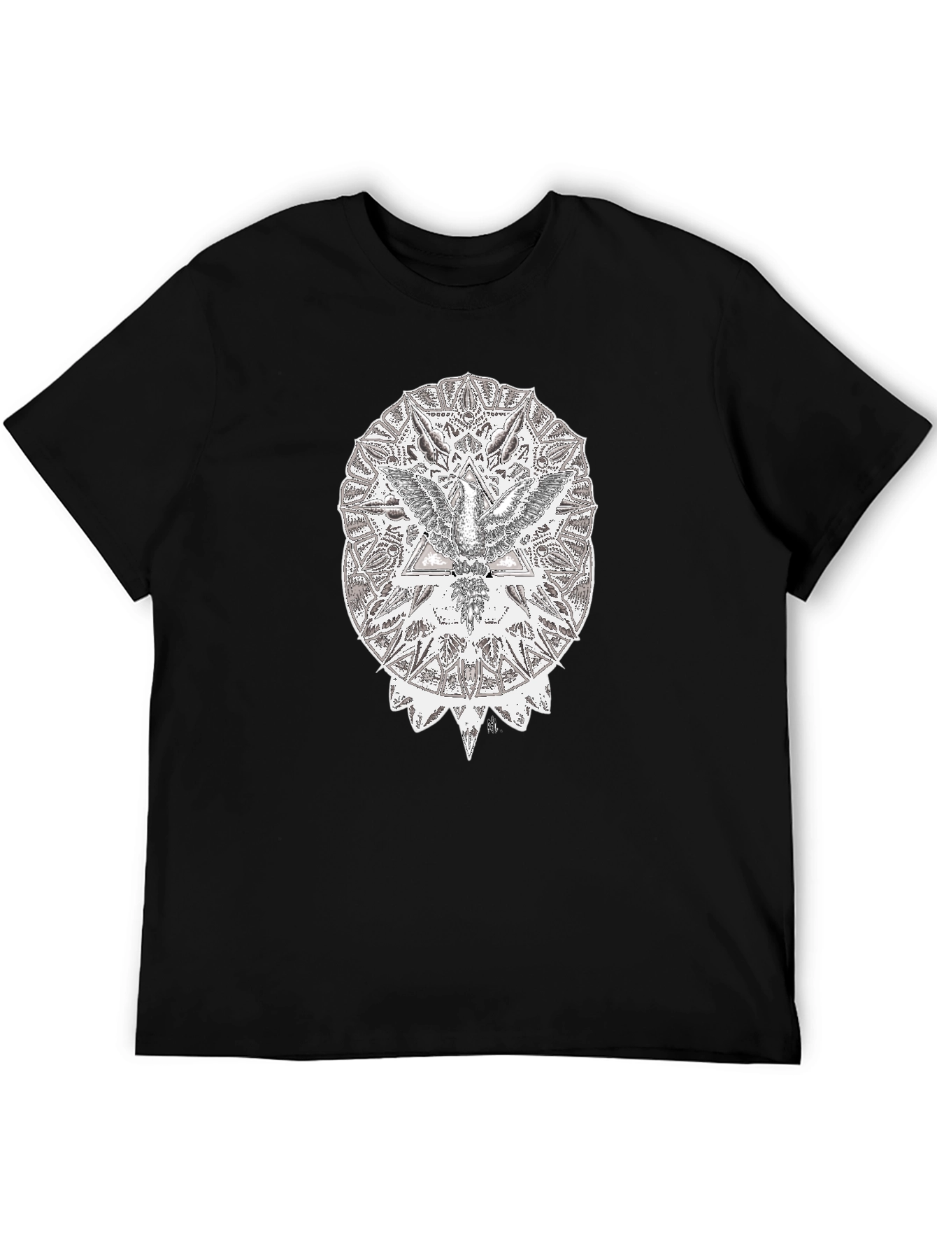 Abstract Eagle Graphic Black T-Shirt