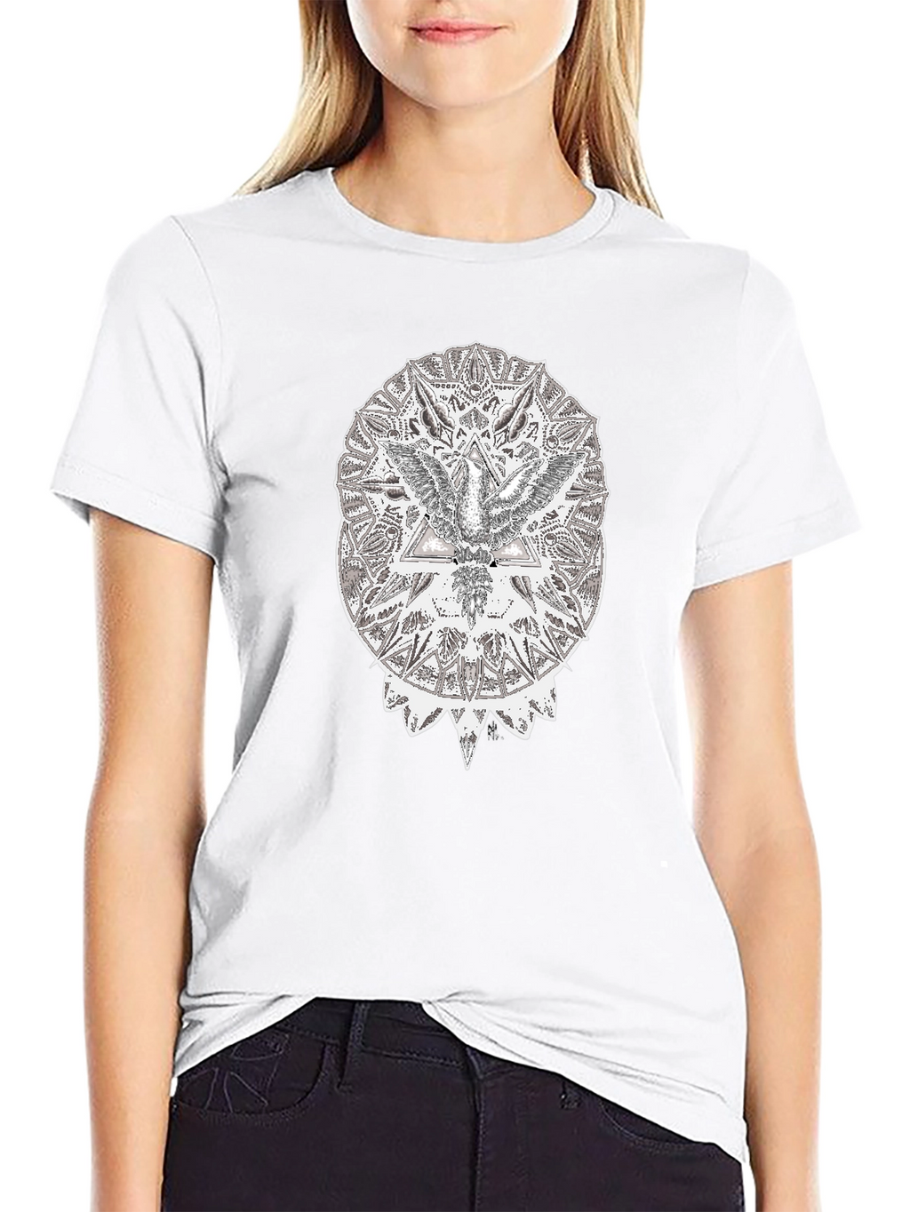 Abstract Eagle Graphic Black T-Shirt