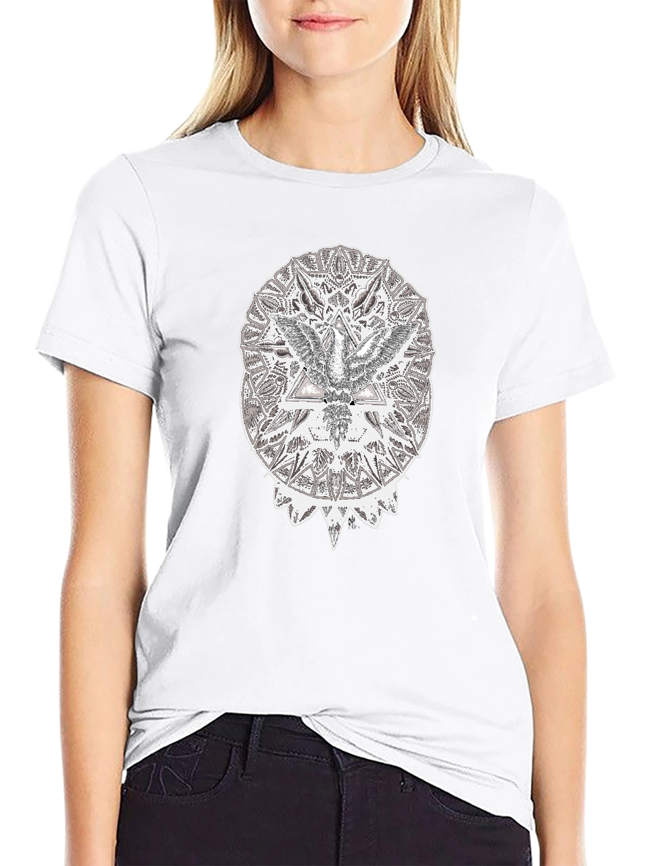 Abstract Eagle Graphic Black T-Shirt