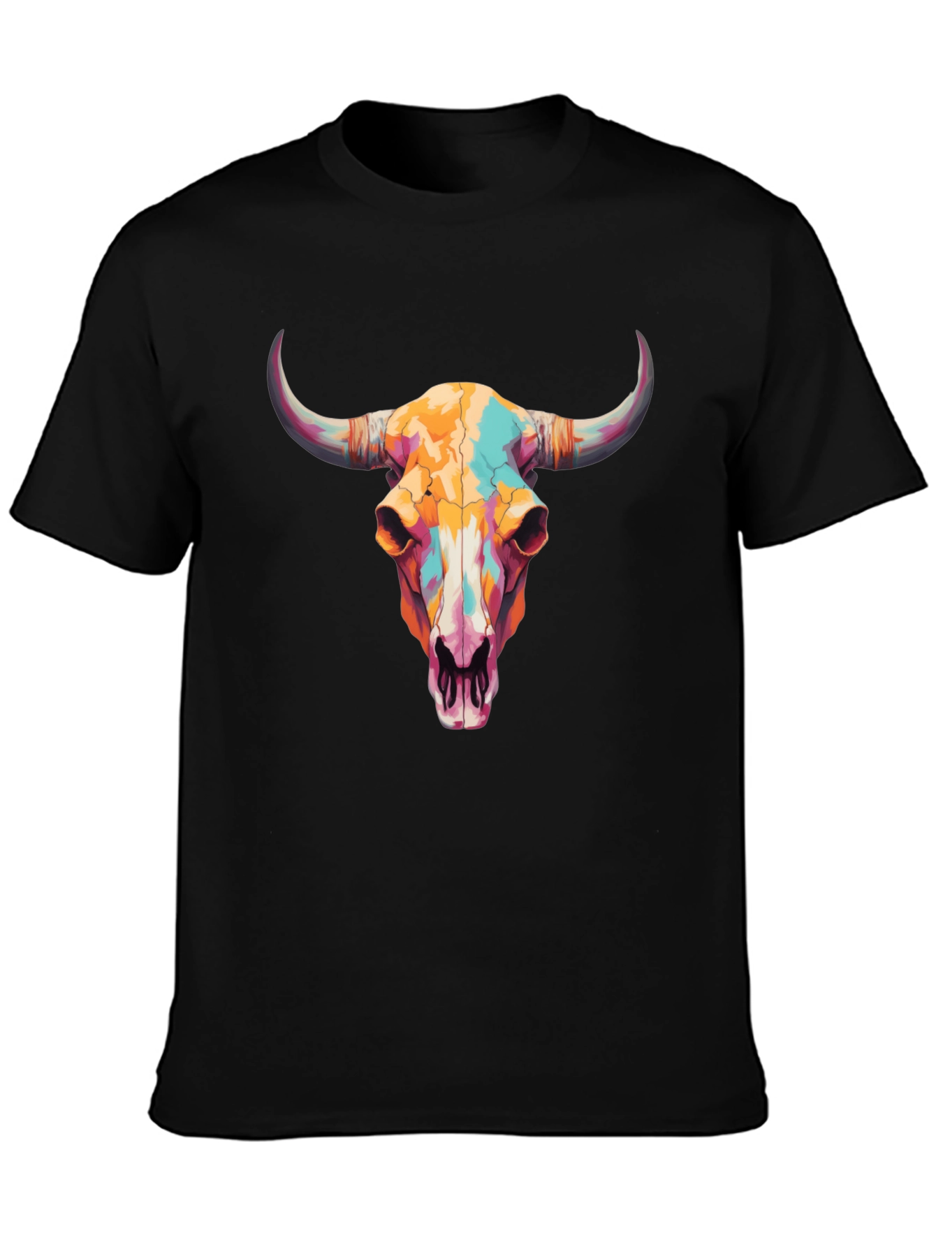 Bull Skull Graphic Tee - Western Style