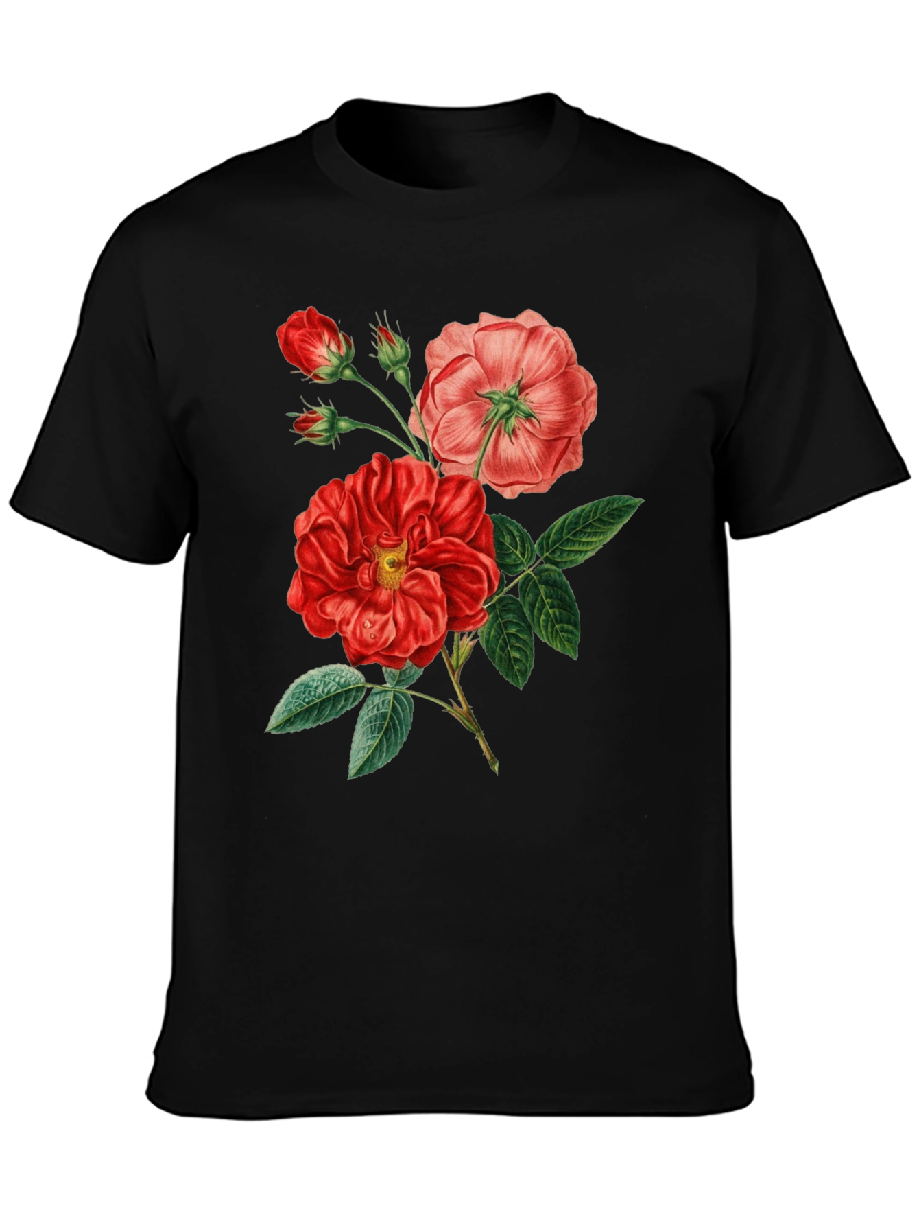 Floral Graphic Tee - Vintage Rose Print
