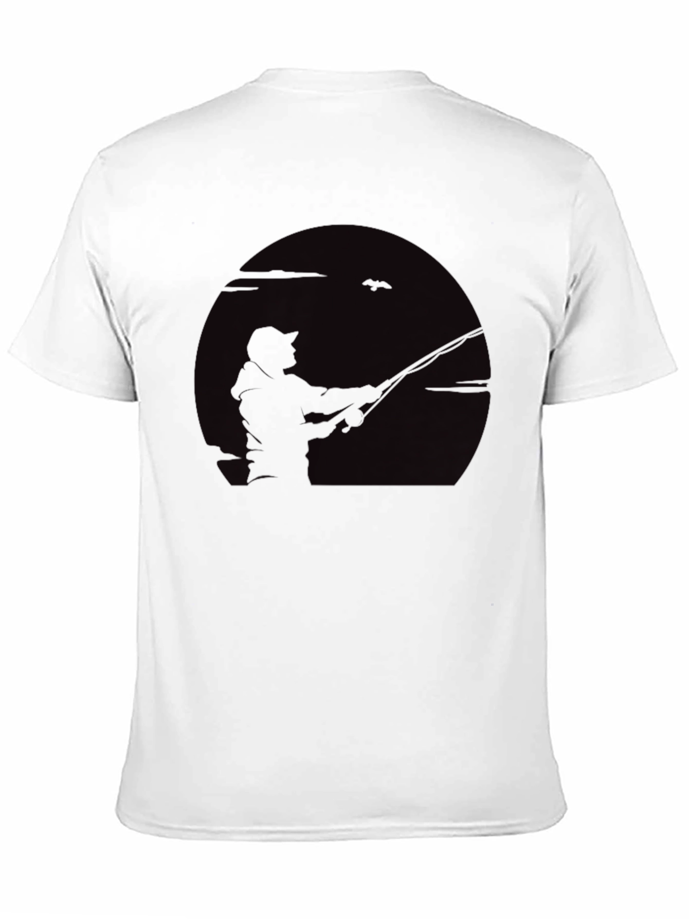 Fisherman Silhouette Graphic Tee - Black