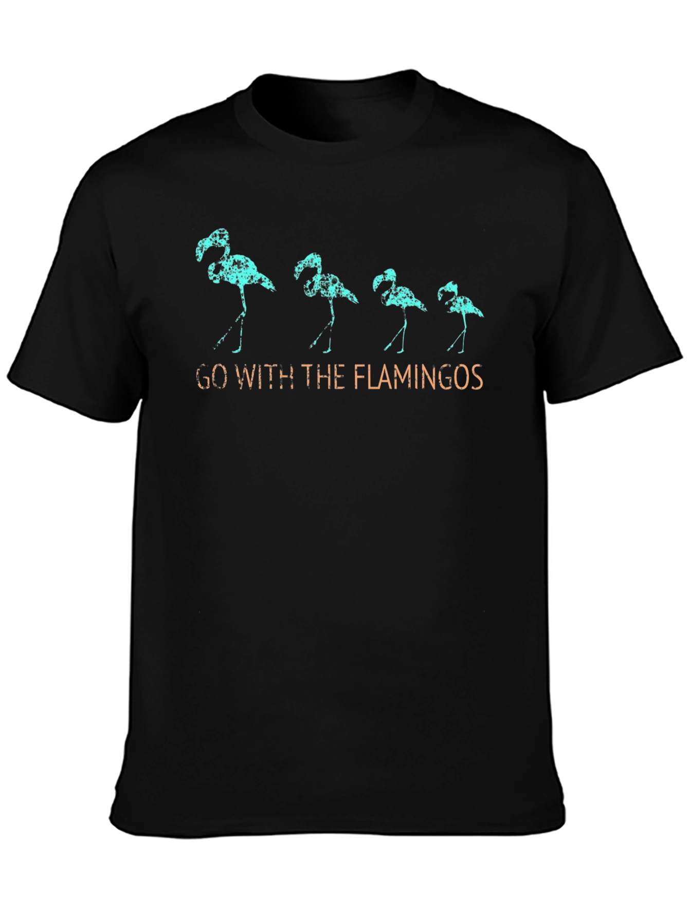 Go With The Flamingos T-Shirt - Black Cotton Tee
