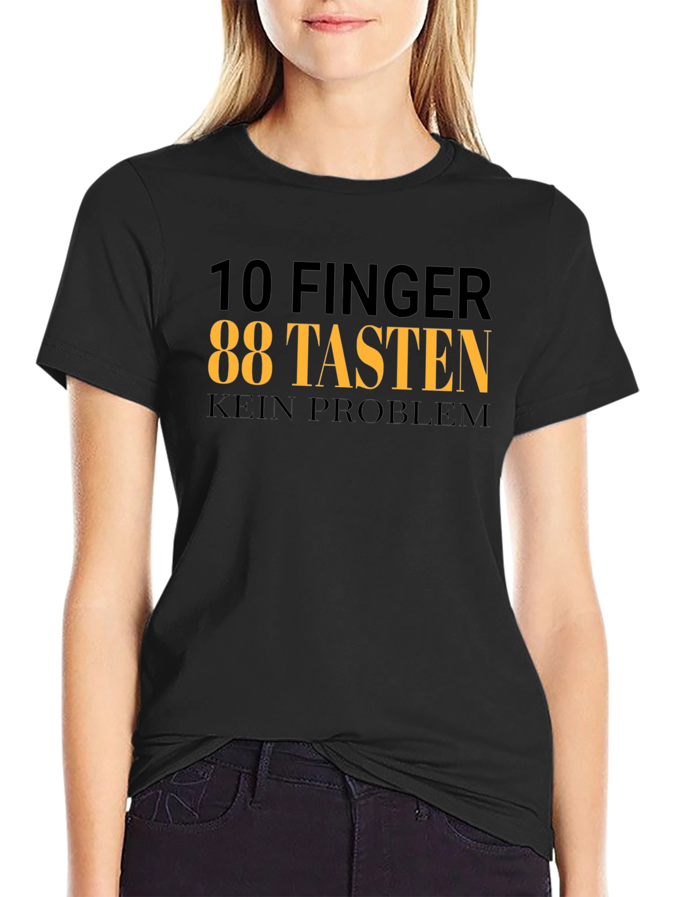 10 Fingers 88 Keys T-Shirt - Black Graphic Tee