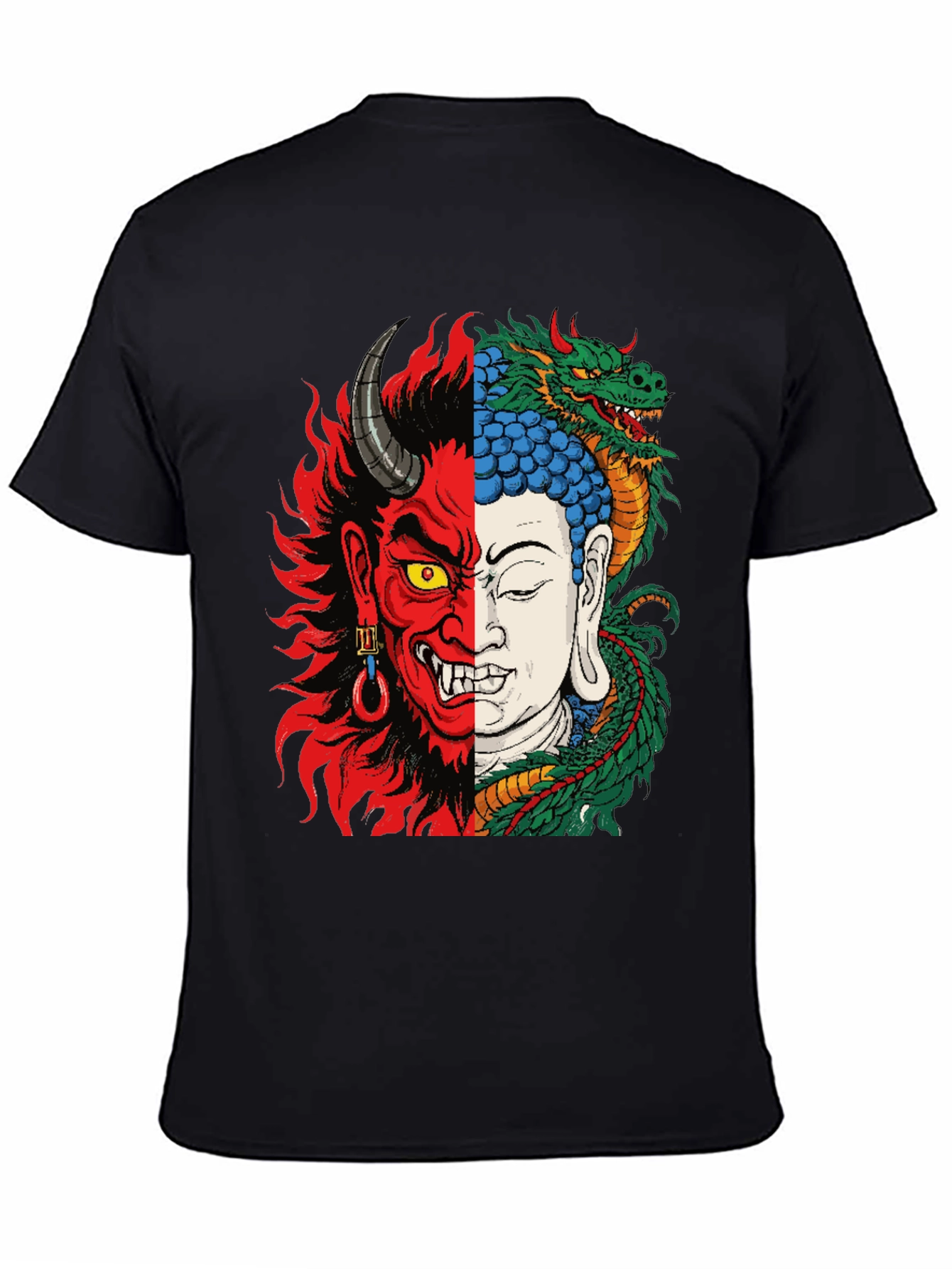 Devil and Buddha Graphic T-Shirt