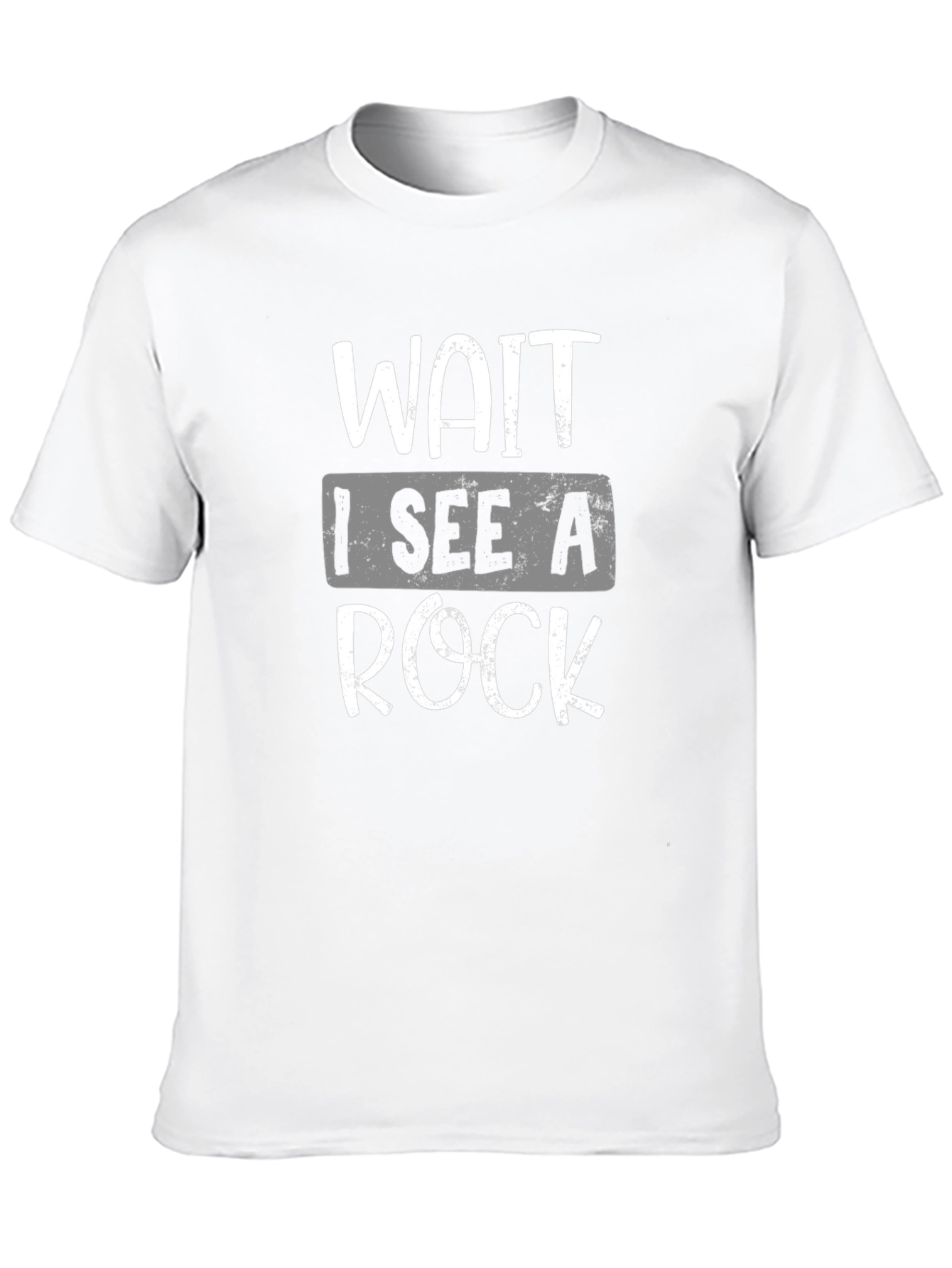 Wait I See a Rock Black Graphic Tee Shirt