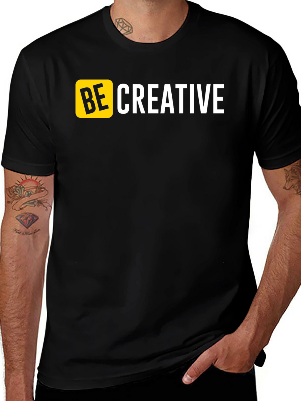 Be Creative Black T-Shirt - Bold Design