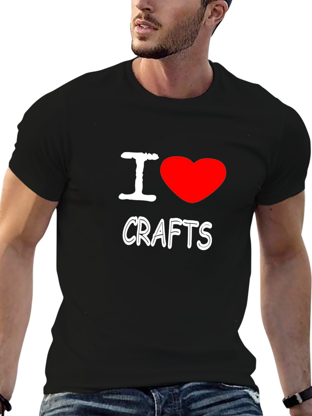 I Heart Crafts Black T-Shirt - Creative Hobby Apparel